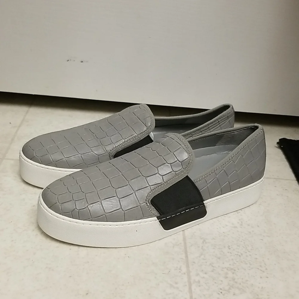 Croc effect platform sneakers gray 1 state waylan